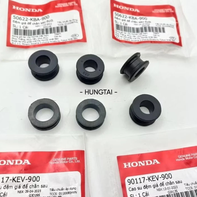 Bộ 6 cao su đùi pass nhôm gác chân WAVE Thái, ALPHA, ZX, FUTURE... zin 90117-KEV-900, 50622-KBA-900