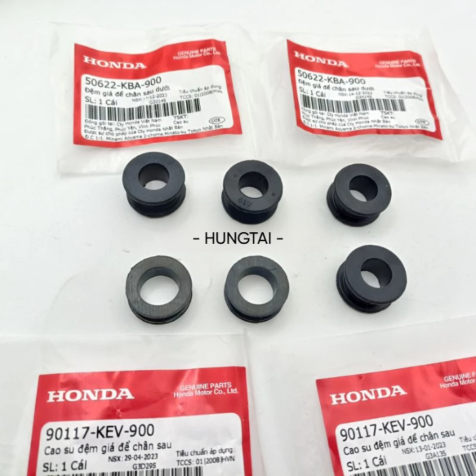 Bộ 6 cao su đùi pass nhôm gác chân WAVE Thái, ALPHA, ZX, FUTURE... zin 90117-KEV-900, 50622-KBA-900 - Ảnh 2