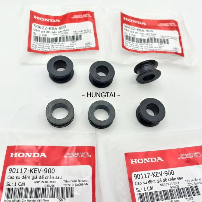 Bộ 6 cao su đùi pass nhôm gác chân WAVE Thái, ALPHA, ZX, FUTURE... zin 90117-KEV-900, 50622-KBA-900 - Ảnh 3