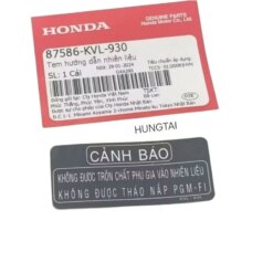 Tem cảnh báo thùng bình xăng FUTURE 2, NEO, X, MẬP, LED 125... thông số zin 87586-KVL-930