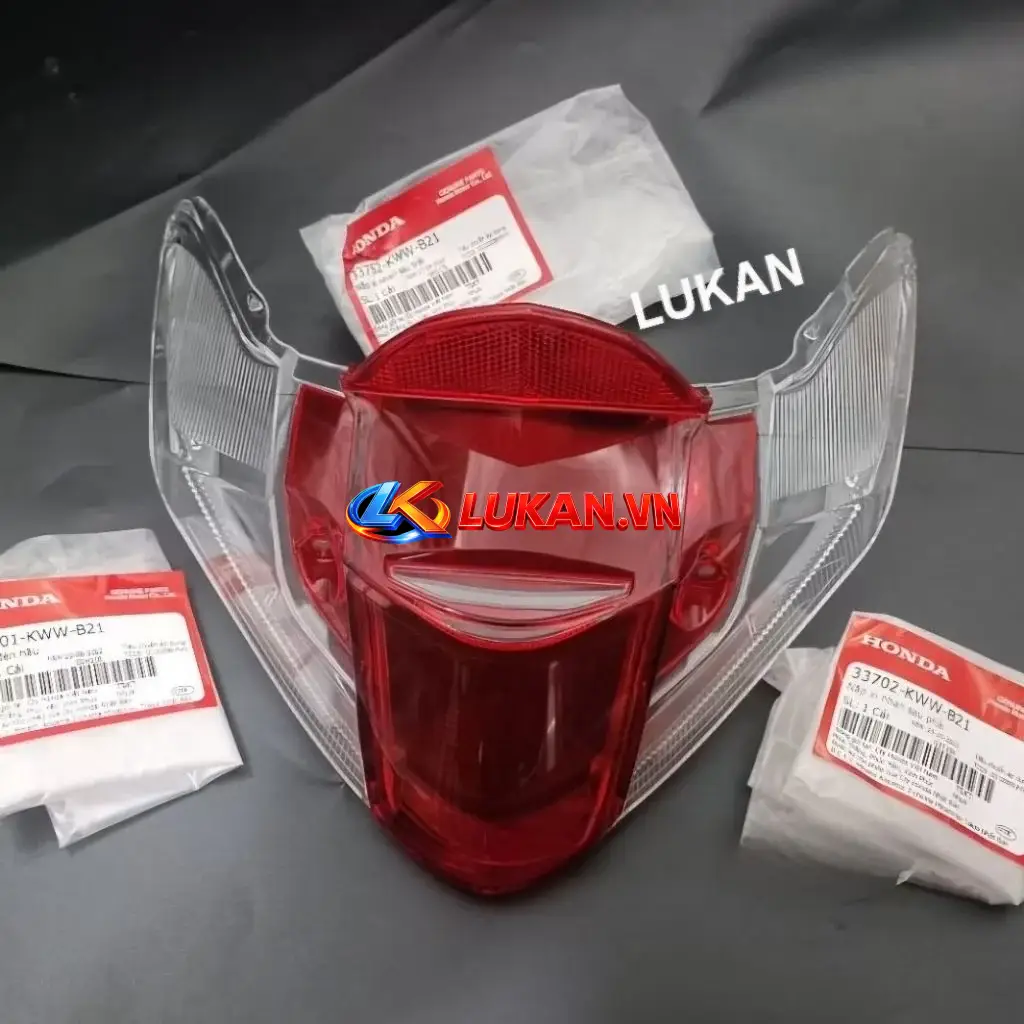 Bộ nắp chụp lái, võ đèn hậu, xi nhan WAVE S110, RS, RSX... zin 33702-KWW-B21, 33701-KWW-B21, 33752-KWW-B21