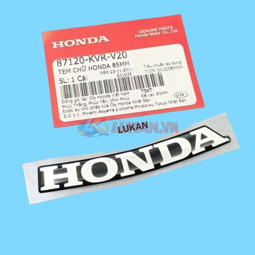 Tem Honda 85mm nhựa mặt nạ trước xe WAVE A, RS, S100, RSX... zin 87120-KVR-V20 - Ảnh 4