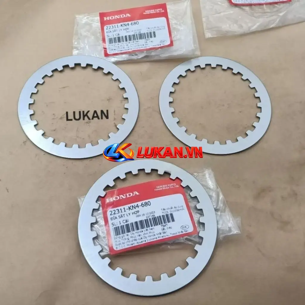 Bộ 3 lá sắt nồi côn, ly hợp xe DREAM, WAVE, FUTURE 1... zin Honda 22311-KN4-680 - Ảnh 2