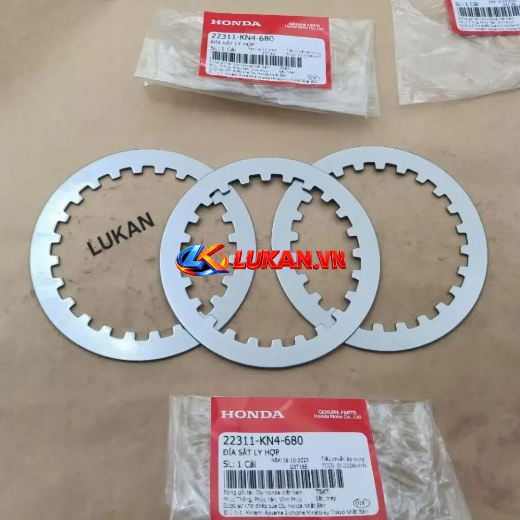 Bộ 3 lá sắt nồi côn, ly hợp xe DREAM, WAVE, FUTURE 1... zin Honda 22311-KN4-680 - Ảnh 3