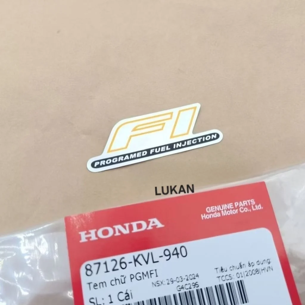 Tem chữ Fi xi bạc, mặt nạ xe FUTURE NEO, X 125 zin Honda 87126-KVL-940 - Ảnh 3