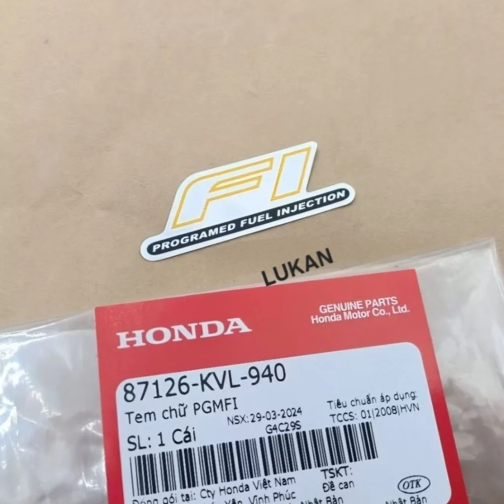 Tem chữ Fi xi bạc, mặt nạ xe FUTURE NEO, X 125 zin Honda 87126-KVL-940 - Ảnh 4