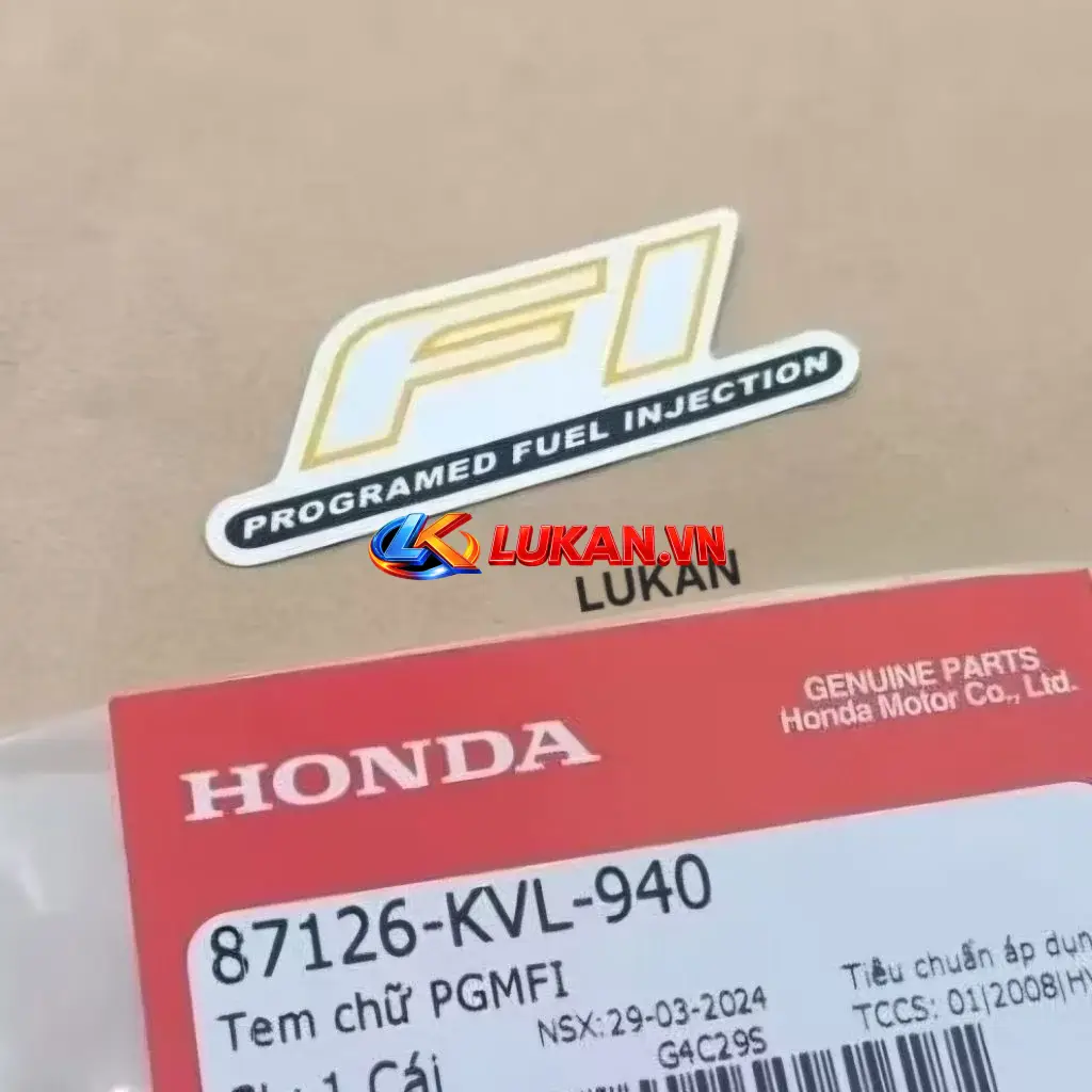 Tem chữ Fi xi bạc, mặt nạ xe FUTURE NEO, X 125 zin Honda 87126-KVL-940