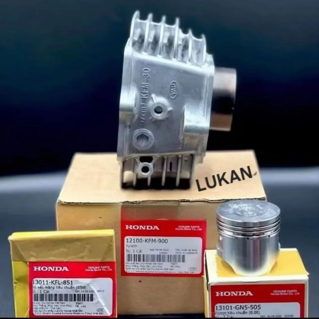 Bộ lòng hơi xi lanh Super DREAM, WAVE ALPHA, RS... luôn piston bạc zin 12100-KFM-900 - Ảnh 3