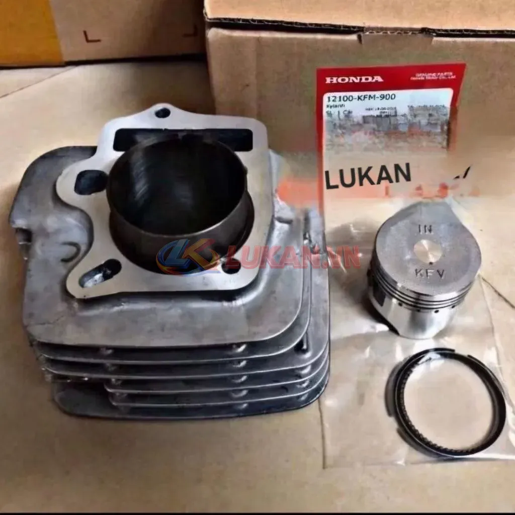 Bộ lòng hơi xi lanh Super DREAM, WAVE ALPHA, RS... luôn piston bạc zin 12100-KFM-900 - Ảnh 5