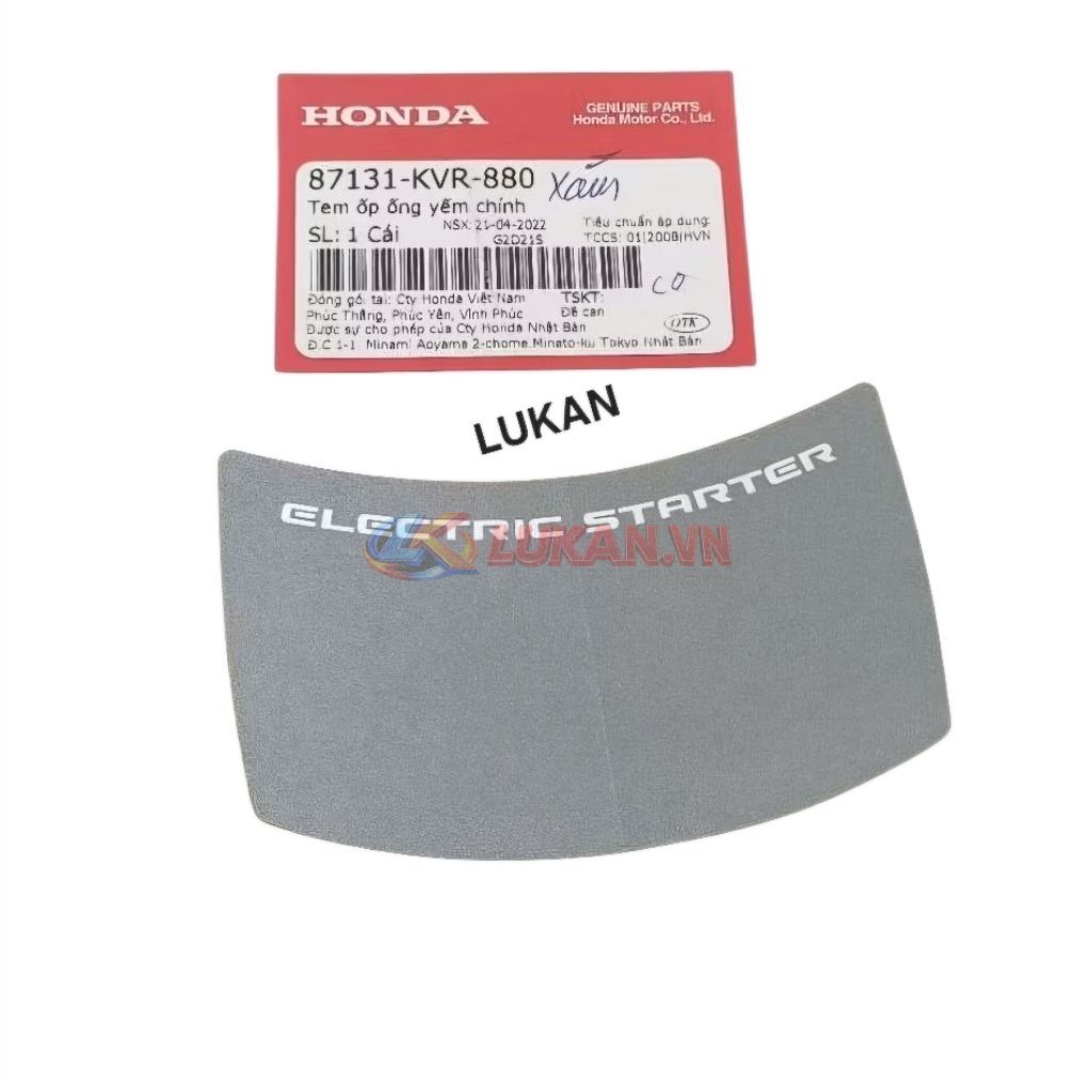 Tem Electric bửng yếm giữa xe WAVE RSX 100 Xám zin Honda 87131-KVR-880 - Ảnh 3