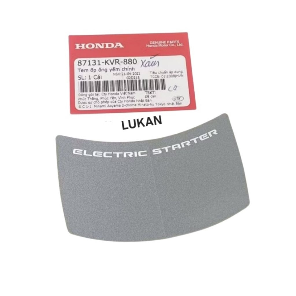 Tem Electric bửng yếm giữa xe WAVE RSX 100 Xám zin Honda 87131-KVR-880 - Ảnh 4