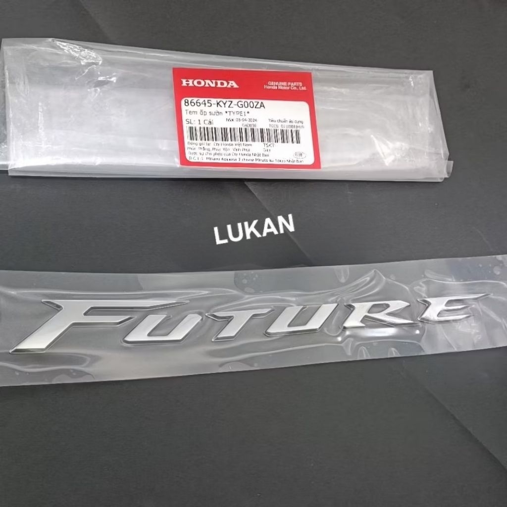 Tem chữ nổi, nhựa ốp sườn xe FUTURE MẬP, LED 125 zin 86645-KYZ-G00ZA - Ảnh 4