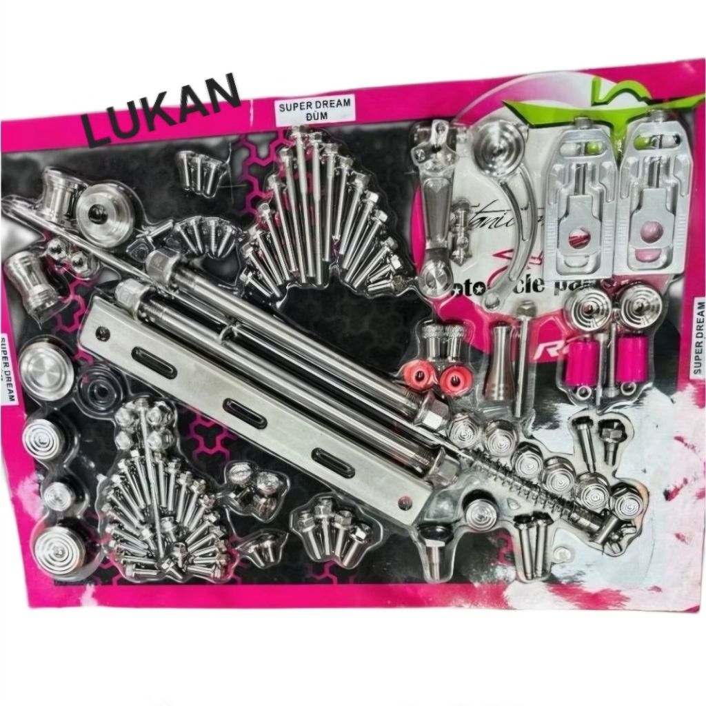 Full bộ ốc kiểu salaya inox xe Super DREAM đầy đủ chi tiết - Ảnh 3