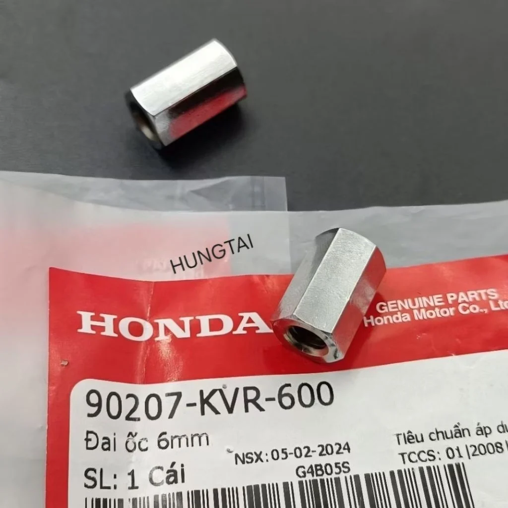 1 Ốc, tán cổ pô 6mm đầu bằng WAVE A, RS, S100, RSX... zin 90207-KVR-600
