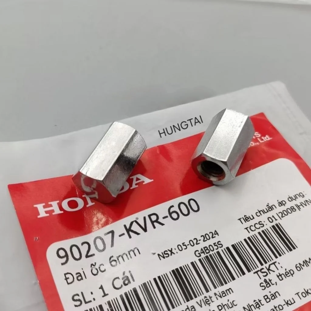 1 Ốc, tán cổ pô 6mm đầu bằng WAVE A, RS, S100, RSX... zin 90207-KVR-600 - Ảnh 2