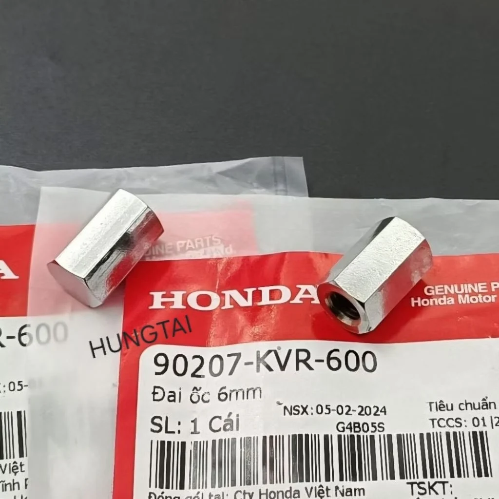 1 Ốc, tán cổ pô 6mm đầu bằng WAVE A, RS, S100, RSX... zin 90207-KVR-600 - Ảnh 4