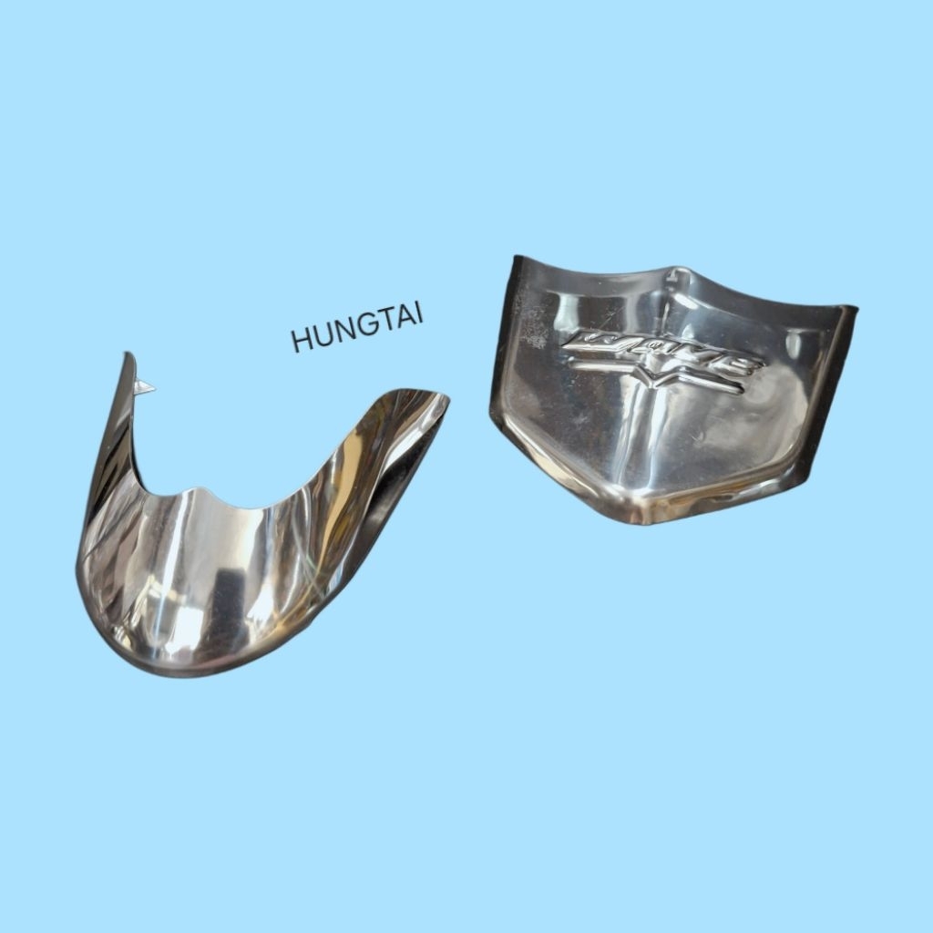 Cặp mũi dè, đuôi chắn bùn inox trắng xe WAVE S110, RS, RSX... - Ảnh 2