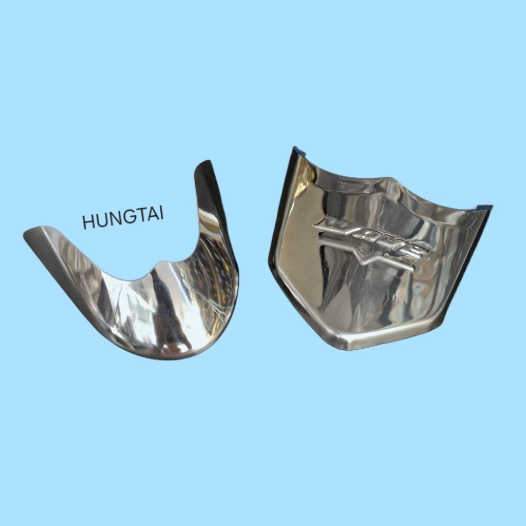 Cặp mũi dè, đuôi chắn bùn inox trắng xe WAVE S110, RS, RSX... - Ảnh 3