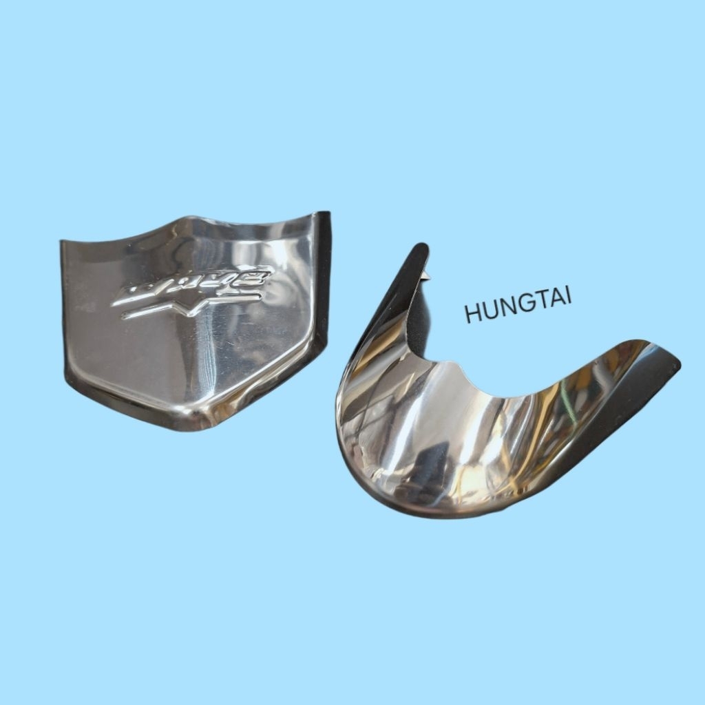 Cặp mũi dè, đuôi chắn bùn inox trắng xe WAVE S110, RS, RSX... - Ảnh 4