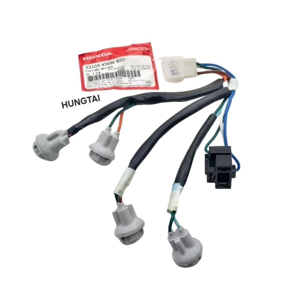 Dây điện đuôi đèn pha, xi nhan WAVE S110, RS, RSX.... zin Honda 33105-KWW-B20