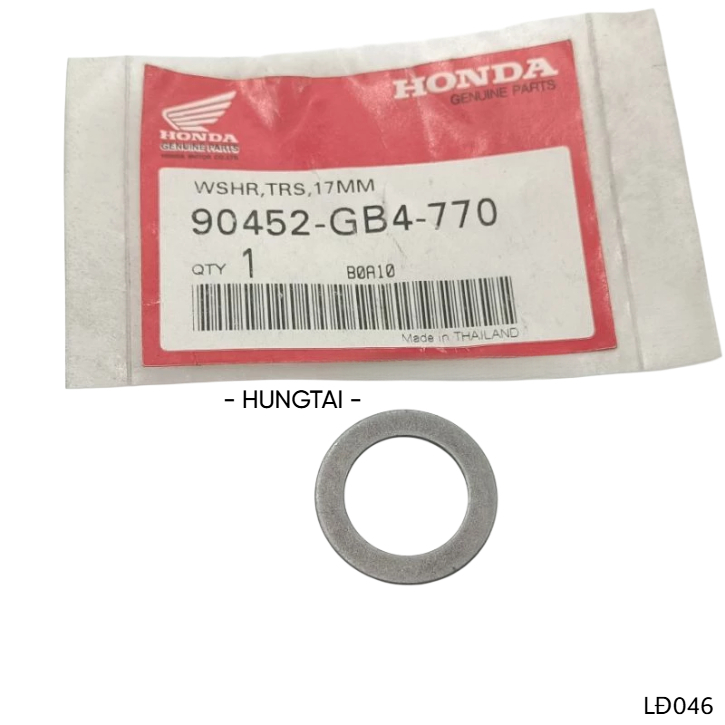 Đệm phẳng, lông đền 17mm cốt số, nhông tải DREAM, WAVE, FUTURE 1... zin 90452-GB4-770 - Ảnh 3