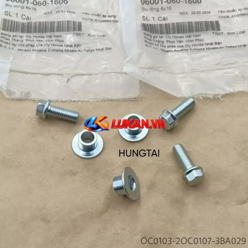 Bộ ốc, bạc đệm dè chắn bùn trước WAVE Thái, ALPHA, ZX... zin Honda 96001-060-1600