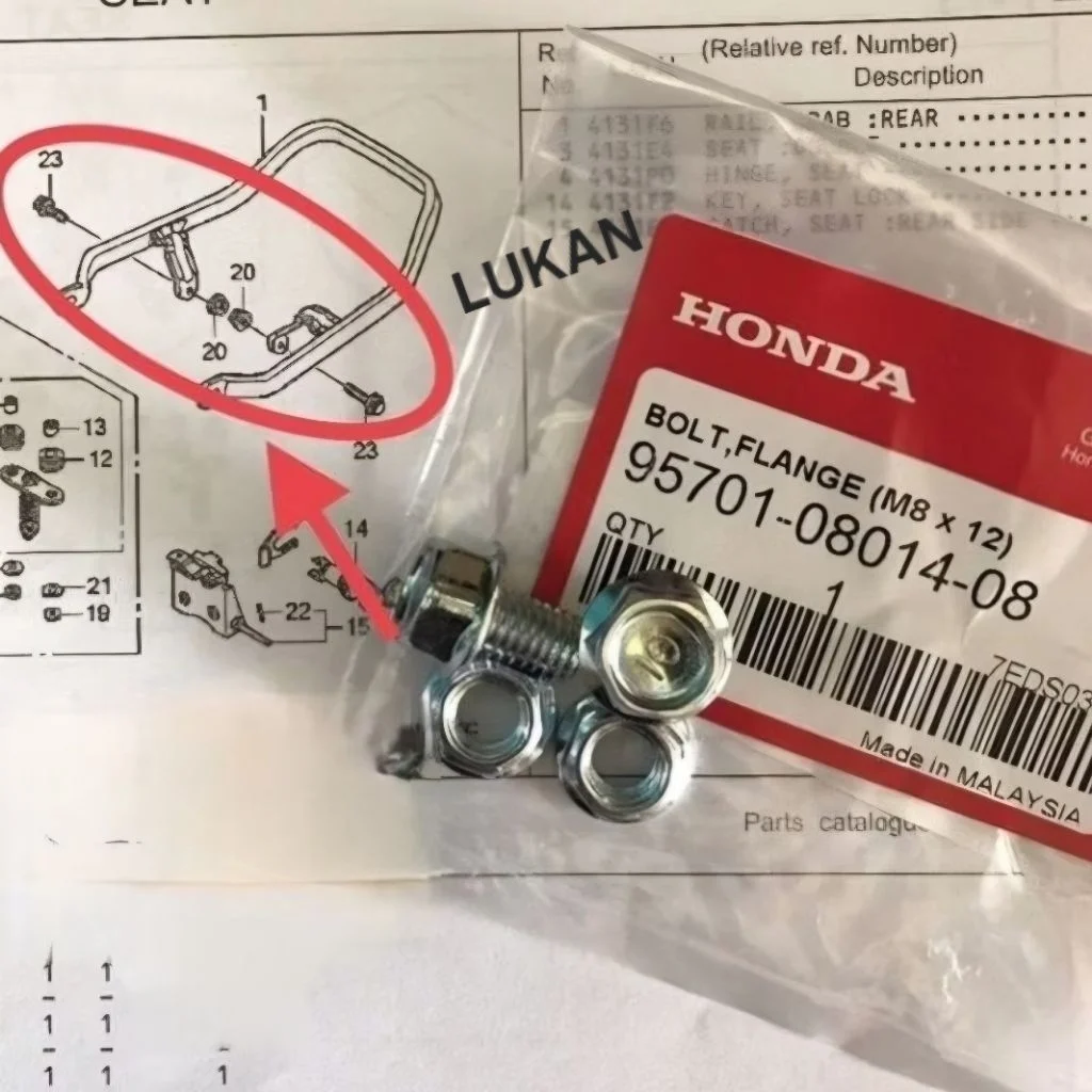 Bộ ốc bắt cảng đuôi yên, tay xách xe DREAM zin Honda - Ảnh 2
