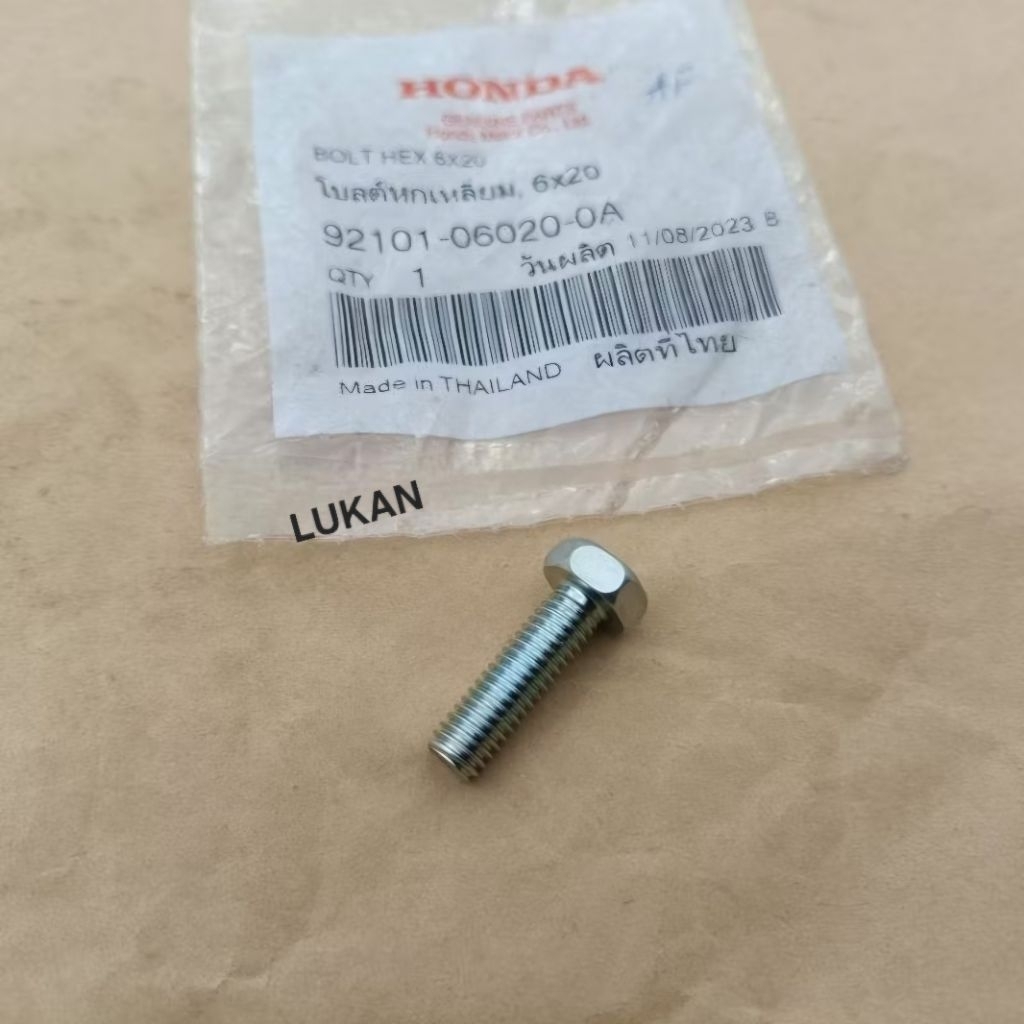 Ốc, bu lông 6x20 giò đạp khởi động DREAM, WAVE... zin Honda Thái 92101-06020-0A - Ảnh 3