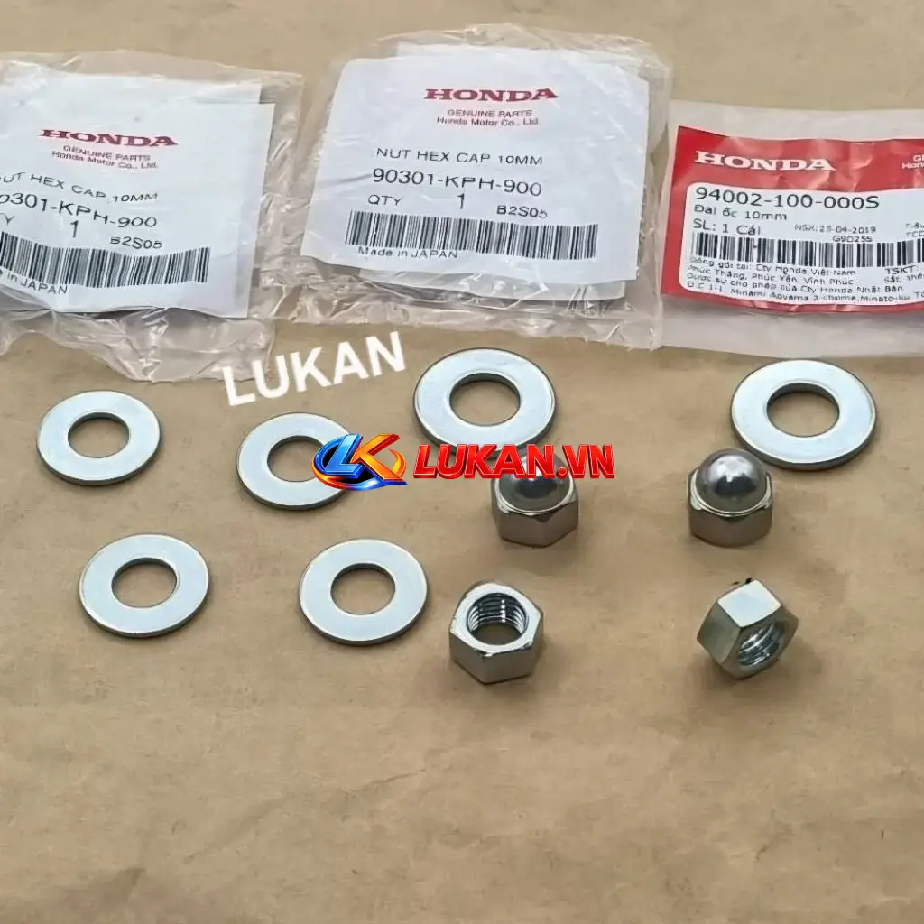 Bộ ốc tán, lông đền phuộc sau WAVE Thái, ALPHA, ZX, FUTURE... zin