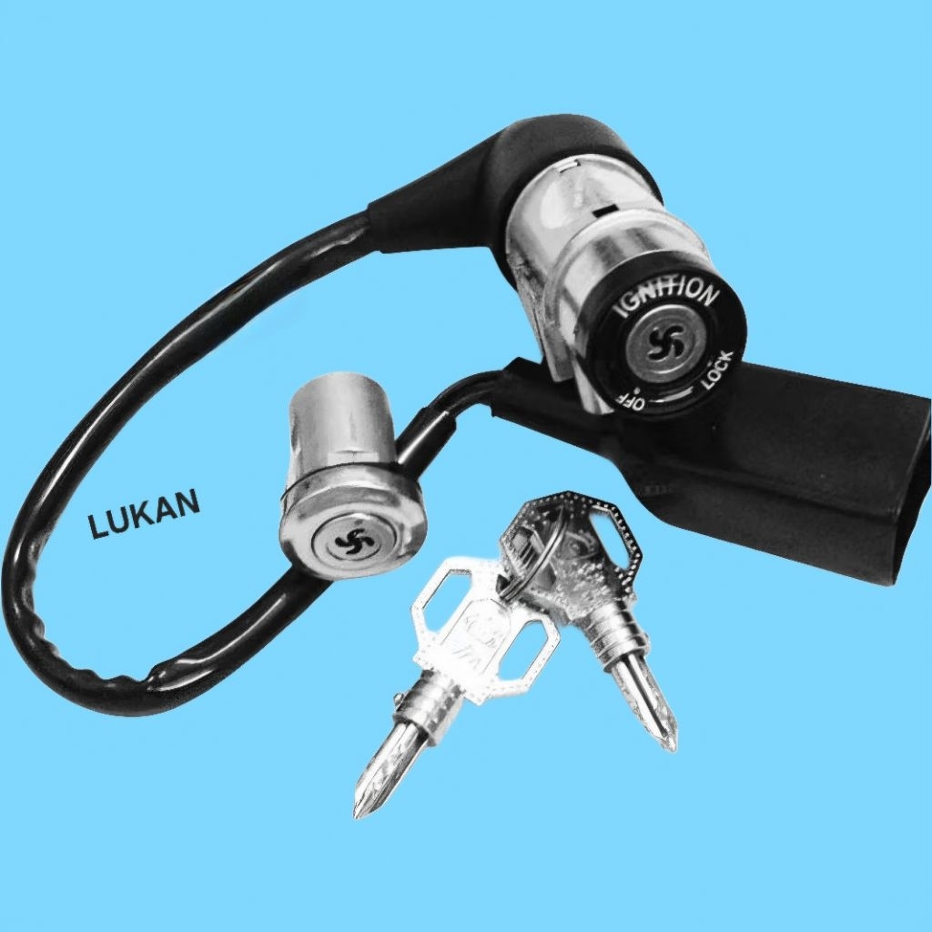 Bộ ổ khóa, công tắc điện 4 cạch xe WAVE Thái, ALPHA, ZX... mẫu xưa chữ thập - Ảnh 3