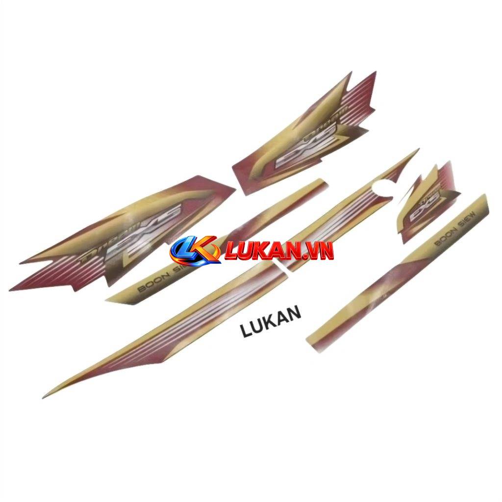 Bộ tem ex5 malay xe DREAM vàng sọc nâu Boon siew