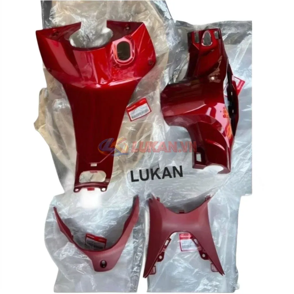 Bộ 4 nhựa ốp yếm khóa baga, cổ xe FUTURE LED, WAVE 125 Đỏ zin - Ảnh 2