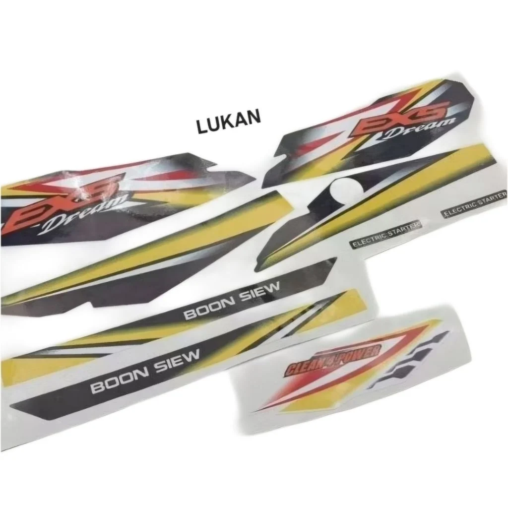 Bộ tem ex5 malay xe DREAM cam vàng đen - Ảnh 3