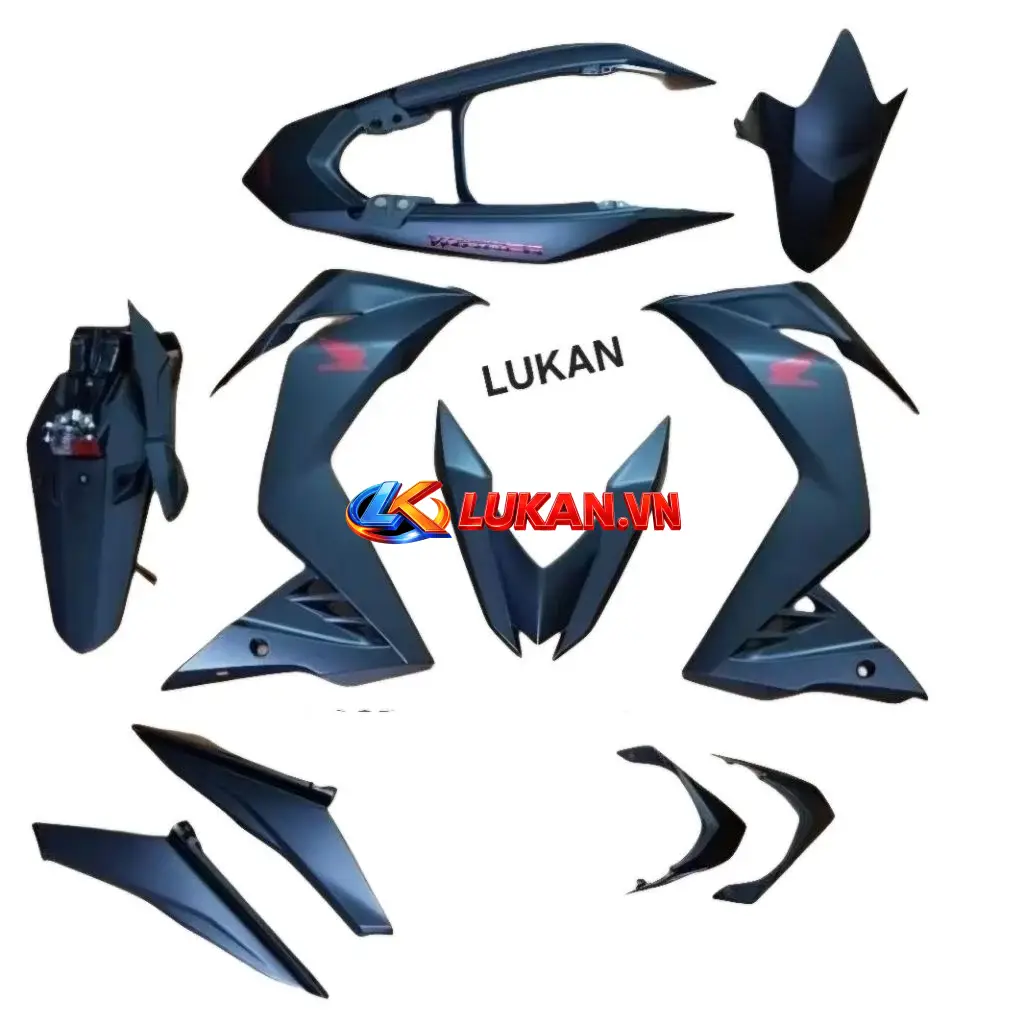 Bộ nhựa dàn áo xe WINNER 150 V1 Đen nhám mờ, tem đỏ zin