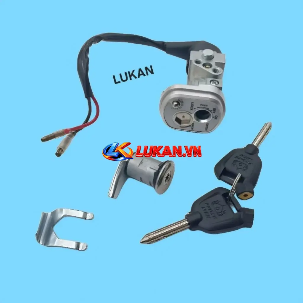 Bộ ổ khóa, công tắc điện 8 cạnh xe FUTURE 2, WAVE 125... chống đoản