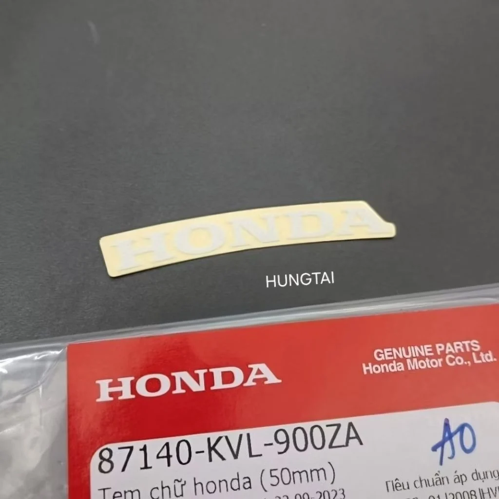Tem chữ trắng Honda 50mm nhựa đuôi rùa FUTURE NEO, X 125... zin 87140-KVL-900ZA