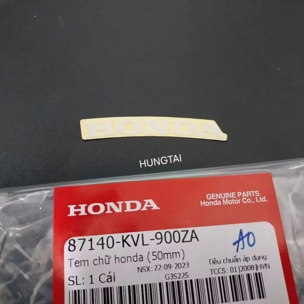 Tem chữ trắng Honda 50mm nhựa đuôi rùa FUTURE NEO, X 125... zin 87140-KVL-900ZA - Ảnh 2