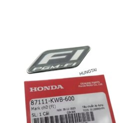 Tem đen logo FI nhựa đầu đèn xe WAVE, FUTURE... zin Honda 87111-KWB-600