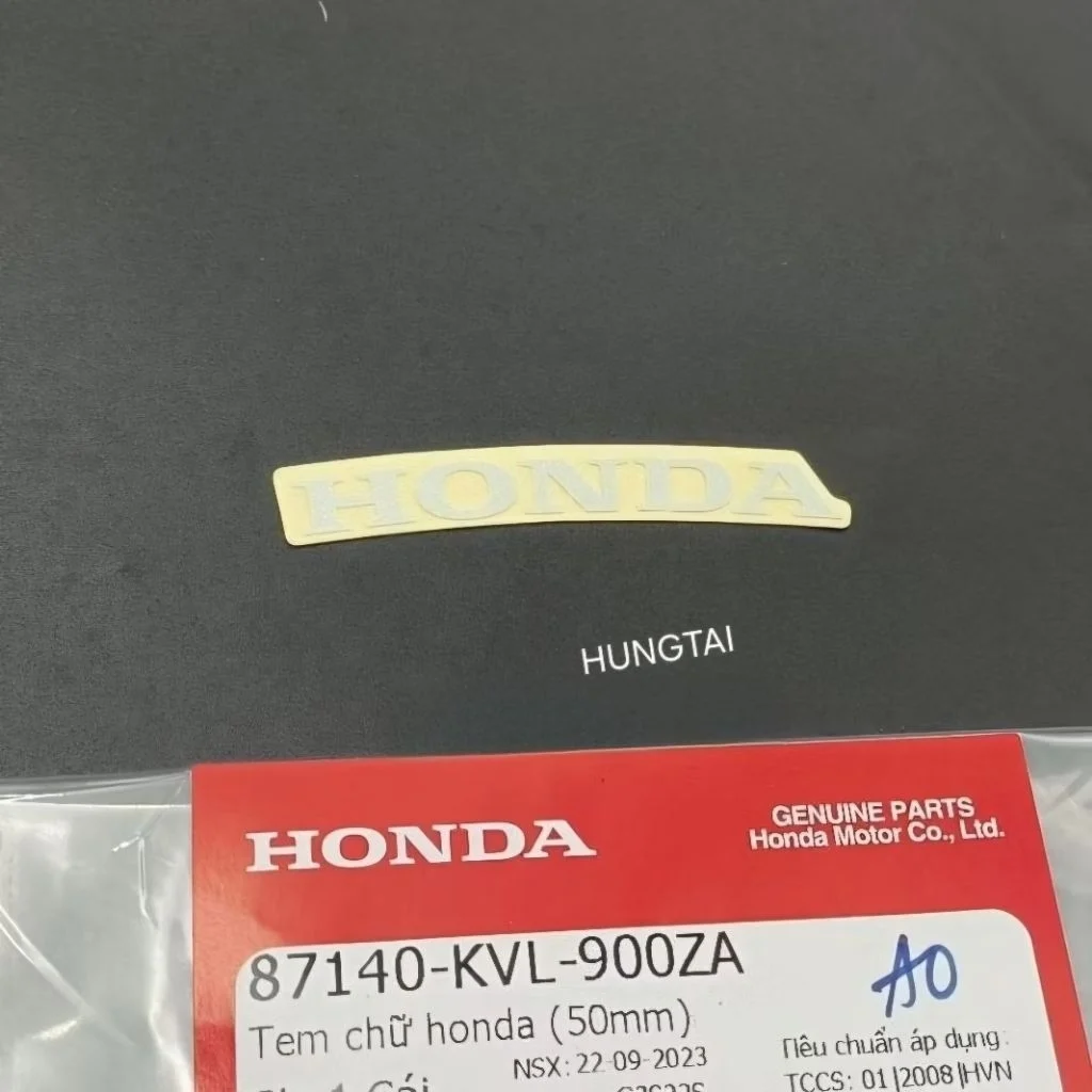 Tem chữ trắng Honda 50mm nhựa đuôi rùa FUTURE NEO, X 125... zin 87140-KVL-900ZA - Ảnh 4