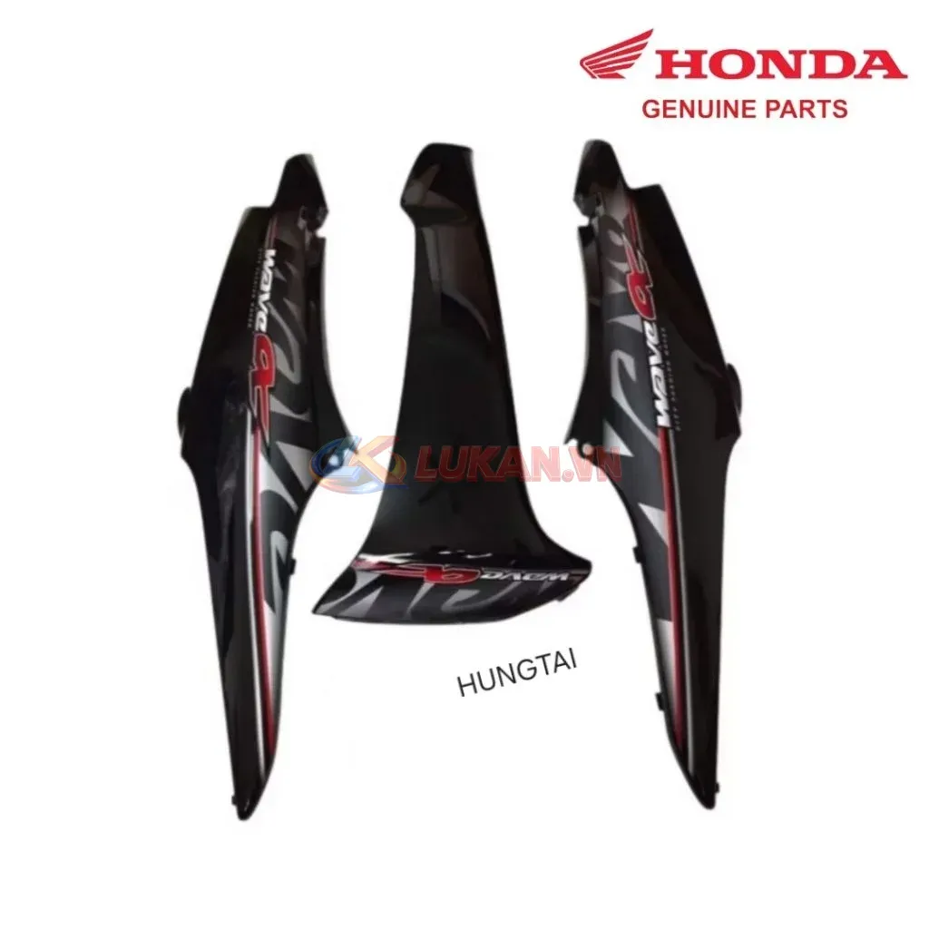 Bộ nhựa dàn áo, võ xe WAVE A, ALPHA 100.... Đen cam zin Honda - Ảnh 2
