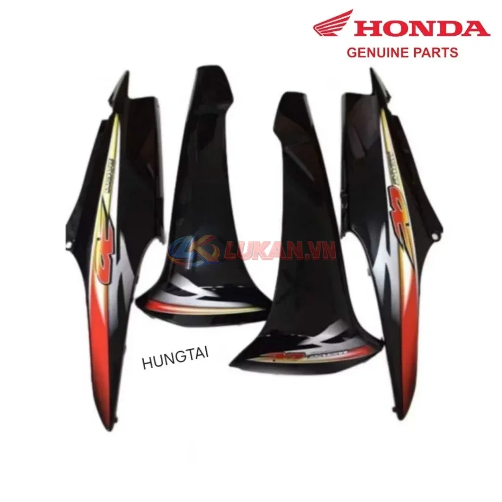Bộ nhựa dàn áo, võ xe WAVE A, ALPHA 100.... Đen cam zin Honda - Ảnh 3