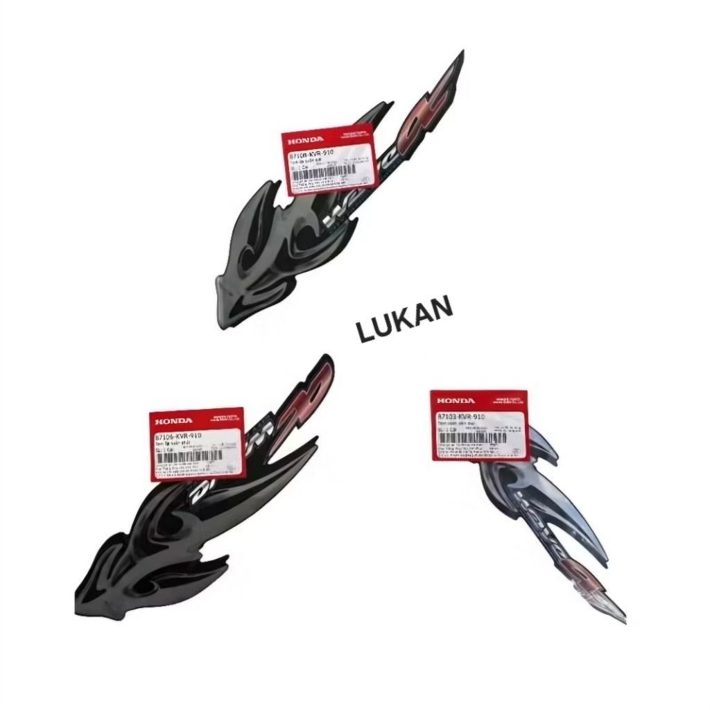 Bộ tem dán xe WAVE A, ALPHA 100... xương cá zin chính hãng 87106-KVR-910, 87108-KVR-910, 87103-KVR-910 - Ảnh 2