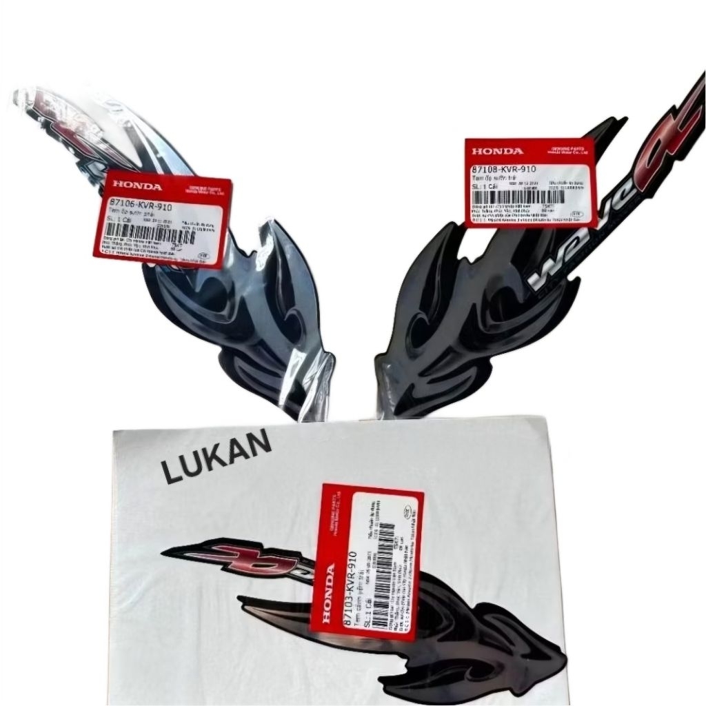 Bộ tem dán xe WAVE A, ALPHA 100... xương cá zin chính hãng 87106-KVR-910, 87108-KVR-910, 87103-KVR-910 - Ảnh 3