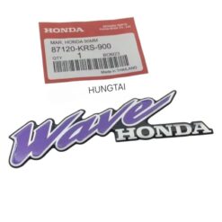 Tem logo nổi tím nhựa mặt nạ trước xe WAVE Thái zin 95mm