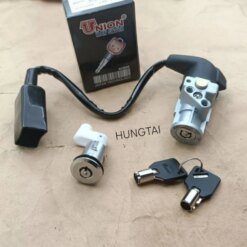 Bộ ổ khóa, công tắc chìa tròn union WAVE Thái, ALPHA, ZX... chống trộm