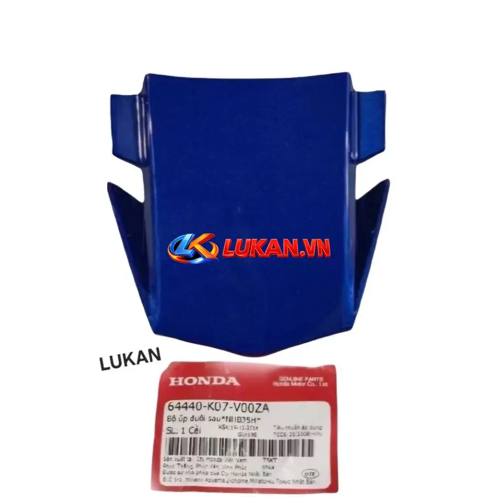 Nắp ốp võ nhựa đuôi, mu rùa WAVE RSX 2012.... Xanh siêu nhân zin 64440-K07-V00ZA