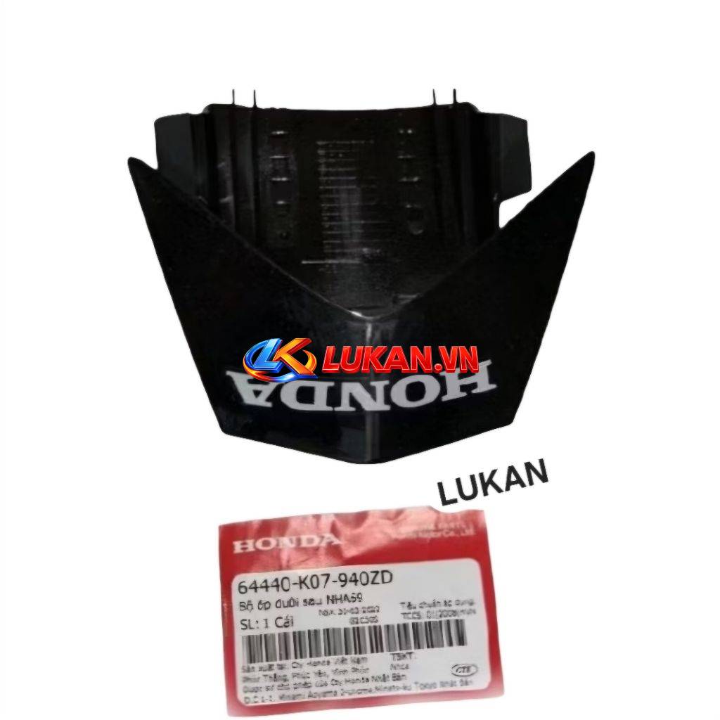 Nắp ốp võ nhựa đuôi, mu rùa WAVE RSX 2012.... Đen siêu nhân zin 6440-K07-V00ZB