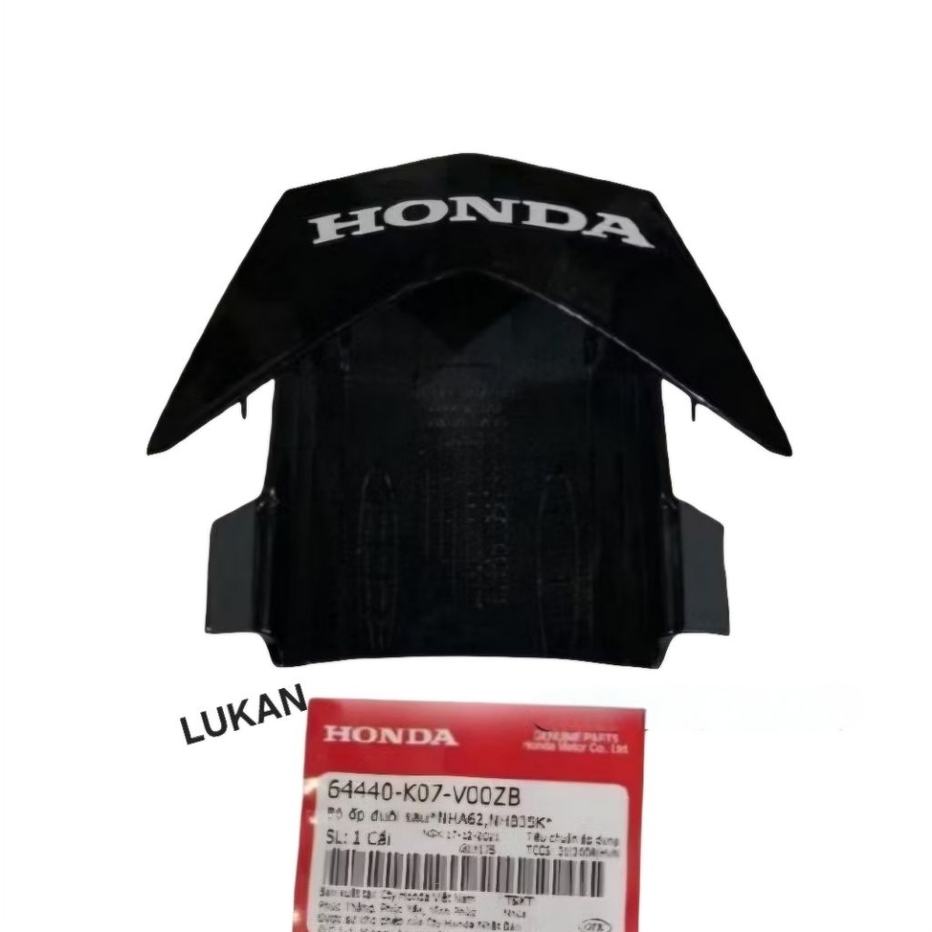 Nắp ốp võ nhựa đuôi, mu rùa WAVE RSX 2012.... Đen siêu nhân zin 6440-K07-V00ZB - Ảnh 4