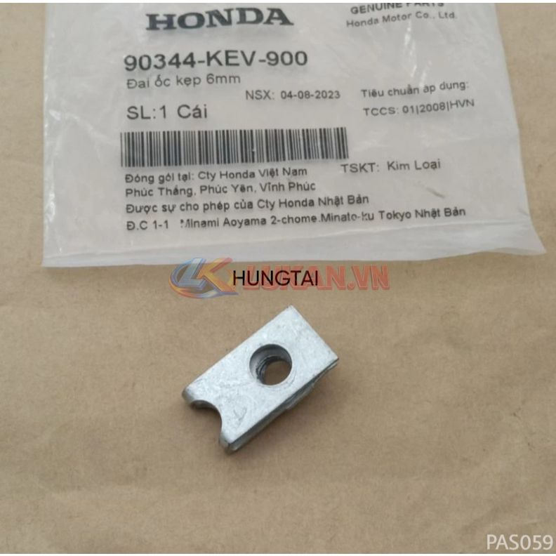 Pass kẹp ốc nhựa đuôi sau WAVE Thái, ALPHA, ZX, FUTURE 1... 6mm zin 90344-KEV-900 - Ảnh 3