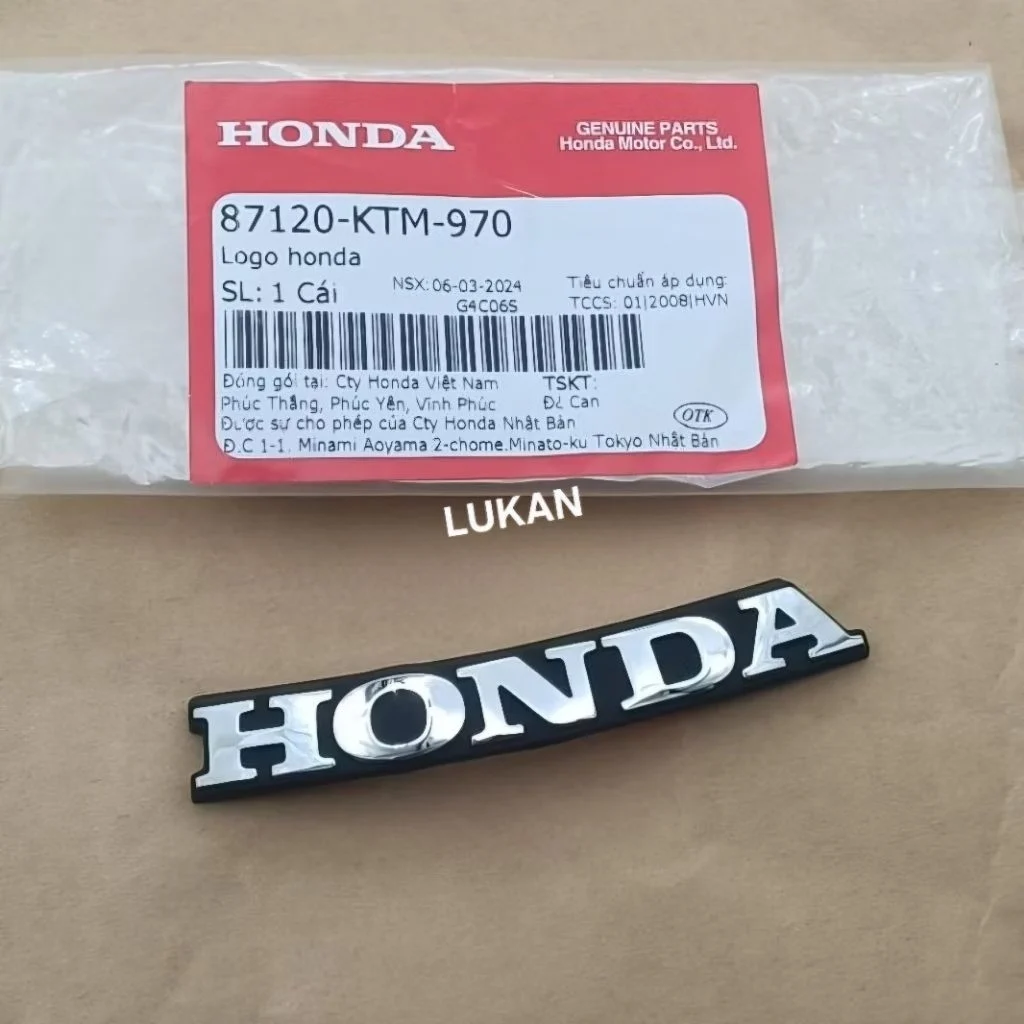 Tem logo nhựa mặt nạ trước FUTURE 2, MẬP, LED 125... zin Honda 87120-KTM-970 - Ảnh 3